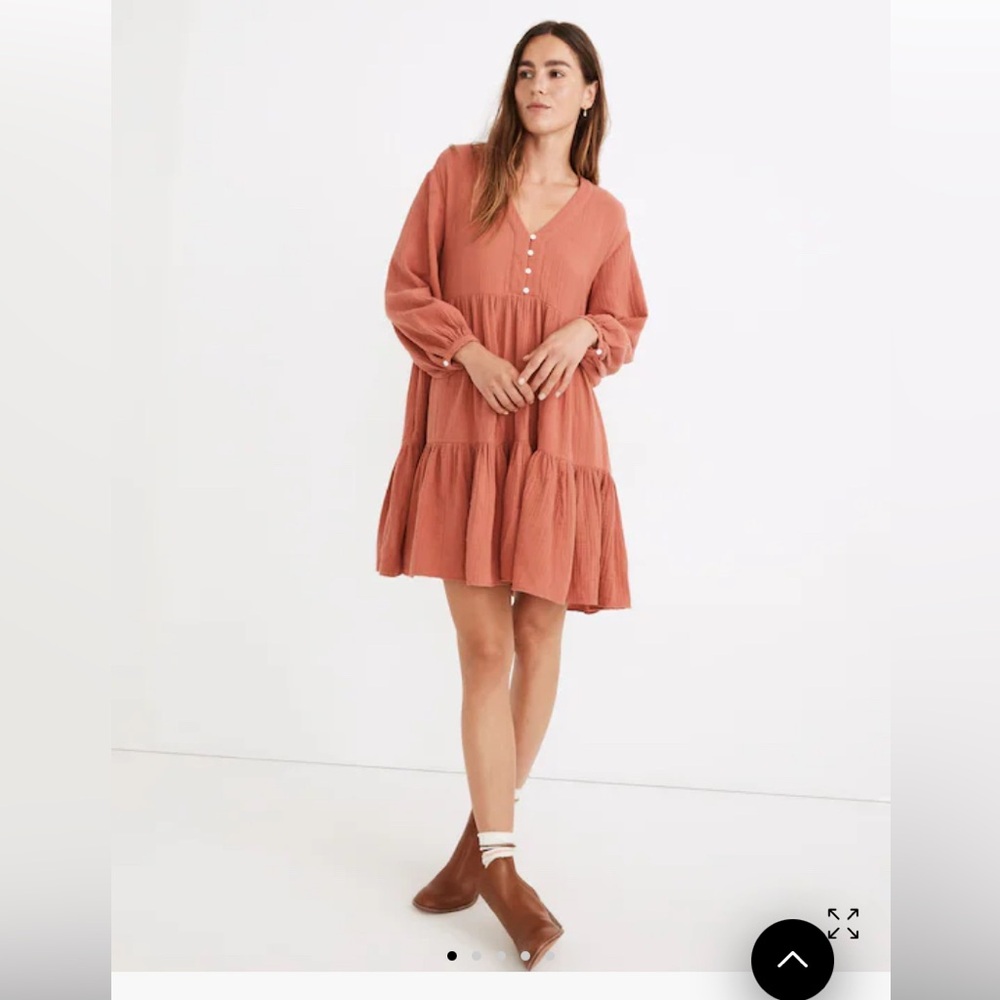 BNWT Madewell Light spun Colette Mini Dress in Deep Rose.
